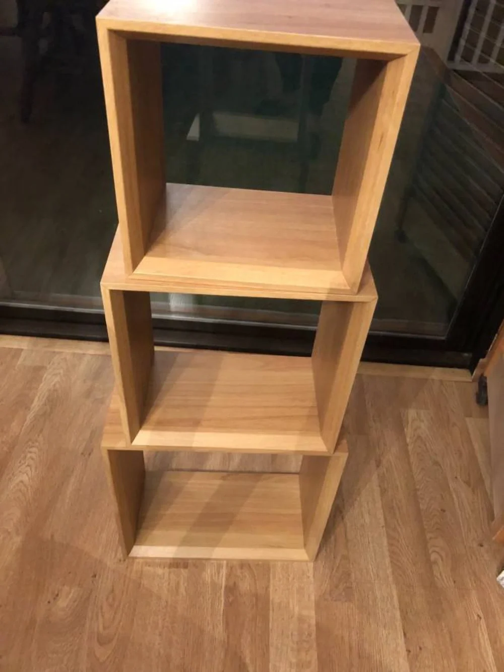 Rubbermaid Natural Wood Wall Cube Shelves with Light Wood Finish